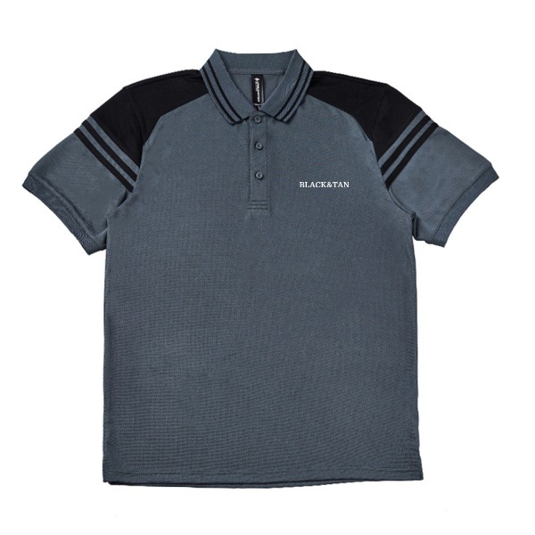 GREY BLACK POLO FRONT