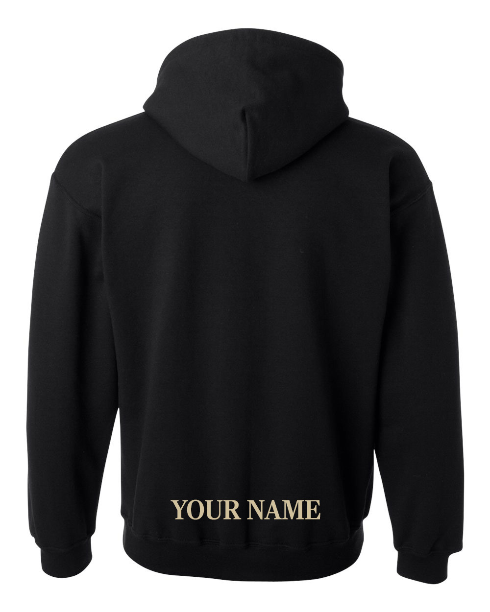 custom name hoodie lower back