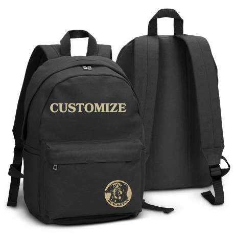 custom logo black backpack