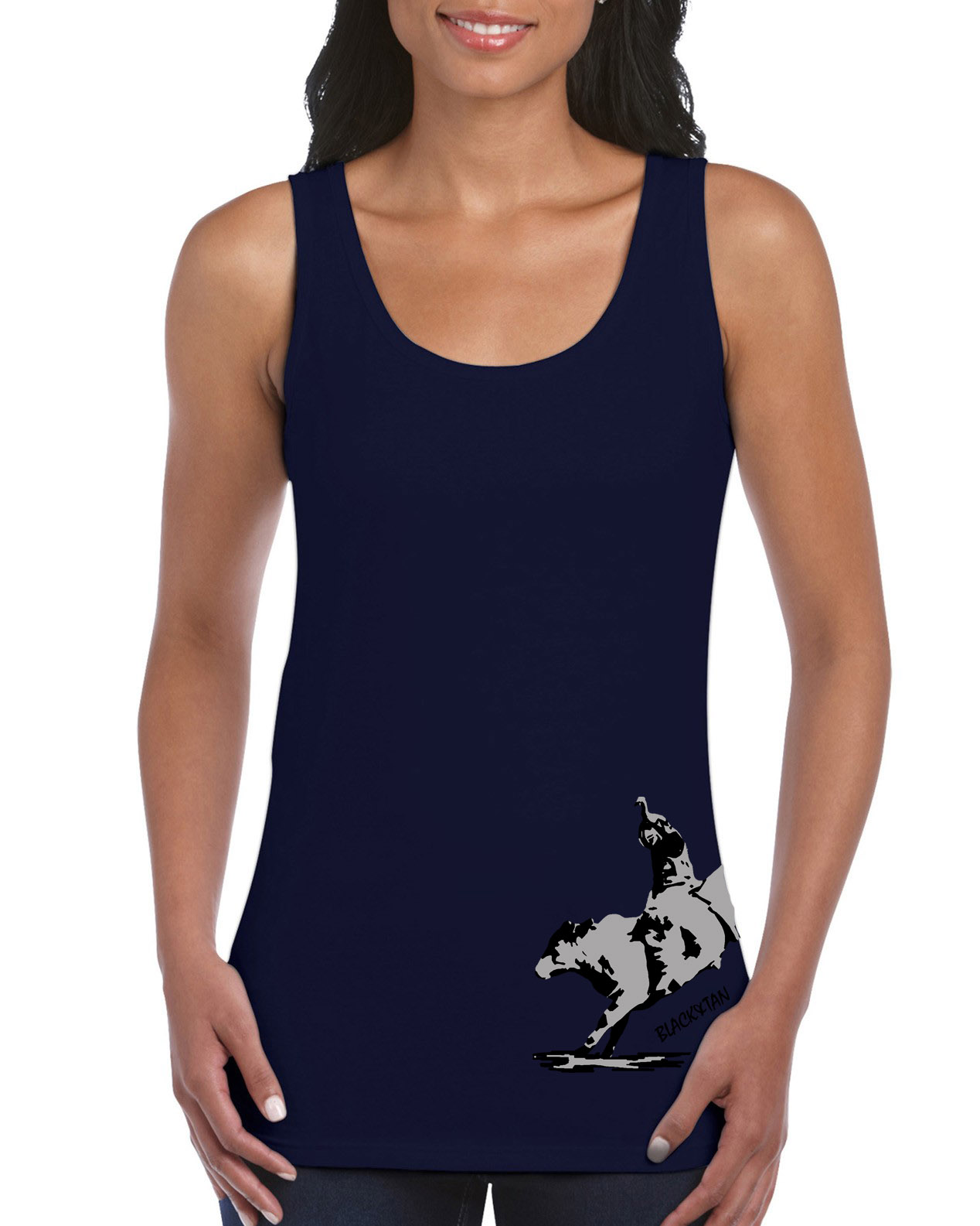 navy womens bull singlet